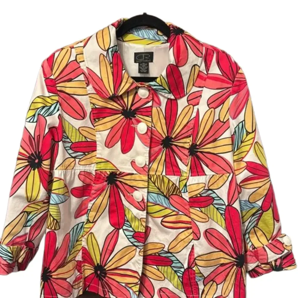 CR Sportswear Vibrant Floral Jacket Size 16